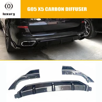 

G05 X5 MP Style Carbon Fiber Rear Bumper Diffuser Protector with Side Splitter for BMW New X5 with M Package 2019 UP