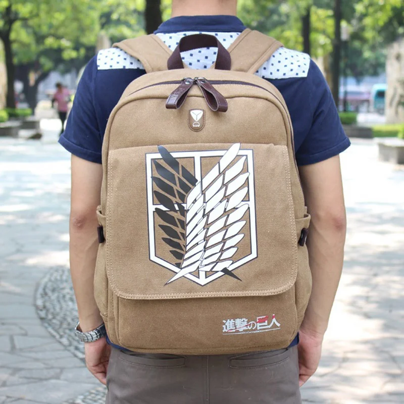 Attack on Titan Backpack Men Women Canvas Japan Anime Printing School Bag for Teenagers Travel Bags Mochila Galaxia BP0153 (15)