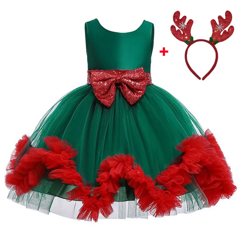 

2019 Christmas Girl Backless Bowknot Kids Formal Dress For Girls Clothes Beauty Pageant Party Princess Dress Clothes 2 8 10 Year