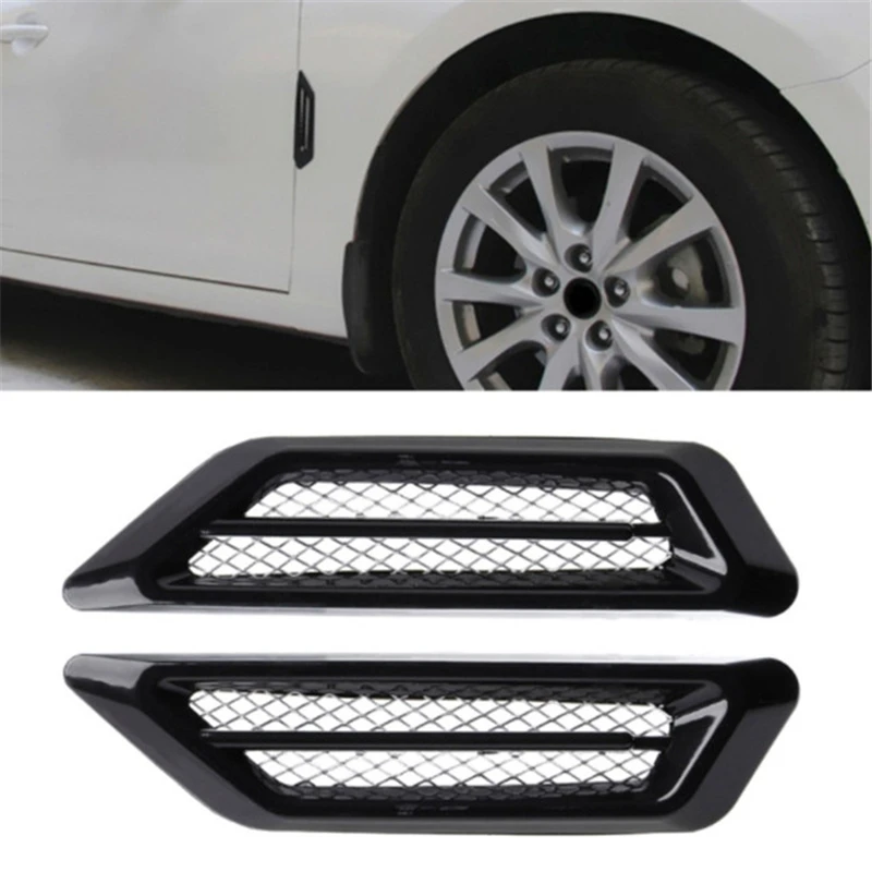 1 Pair Side Mesh Cover Universal Shark Gills Auto Sticker Hood Bonnet Car Fake Air Outlet Decoration Stickers | Автомобили и