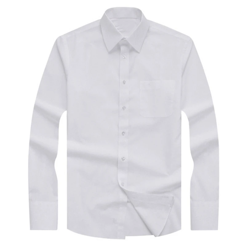 Белый 160 кг Мужская белая рубашка 11XL 150 кг или больше очень большого размера, деловая Повседневная белая рубашка с длинным рукавом 9XL 10XL 8XL - Цвет: Белый