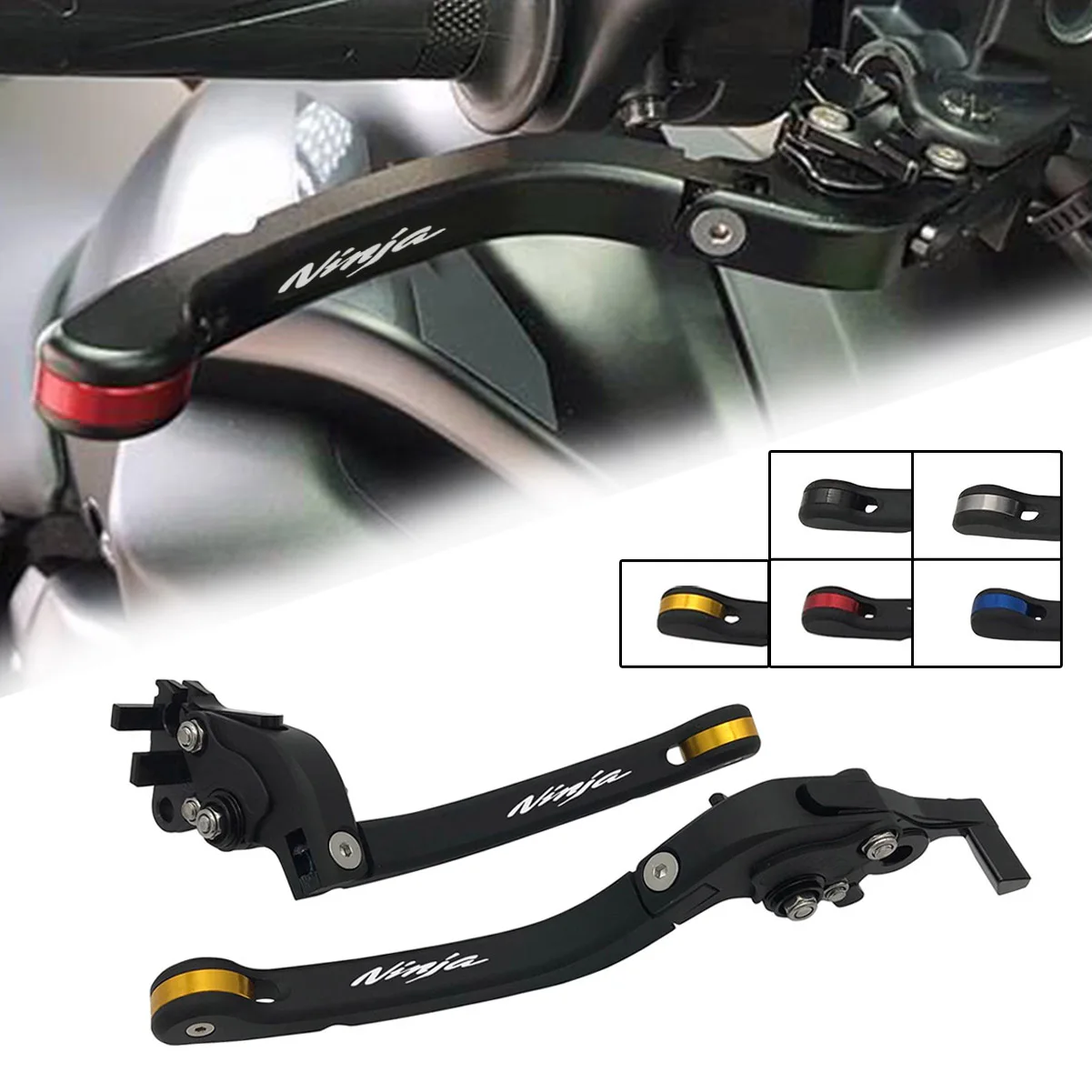 Leve Della Frizione Del Freno Pieghevole Cnc Per Moto Semspeed Per Kawasaki Ninja 125 Ninja 300R Ninja 250R Ninja 250Sl Ninja 400 Ex250R