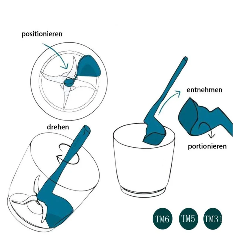 1Pc Rotating Mixer Spatula Termomix For Kitchen Rotating Scraper Removing Scooping &Portioning Food Processor Thermomix TM5/TM6