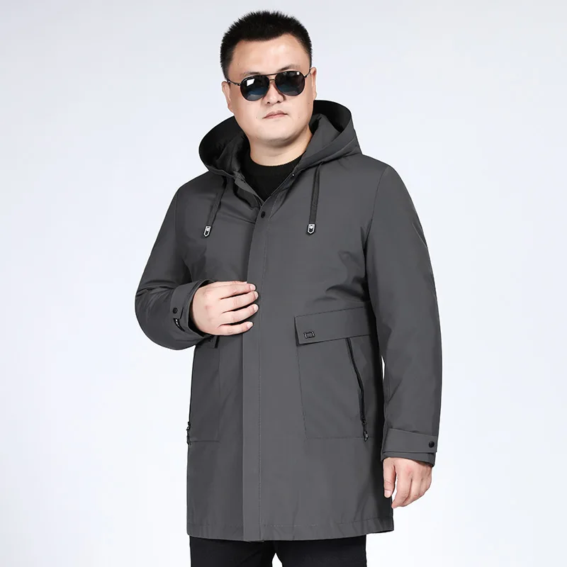 Серый 10XL, 8XL, 6XL, 5X2019, зимняя мужская куртка, теплое толстое пальто, зимняя черная парка, Мужская теплая верхняя одежда, мужская модная куртка с белой уткой, Dow n - Цвет: Серый