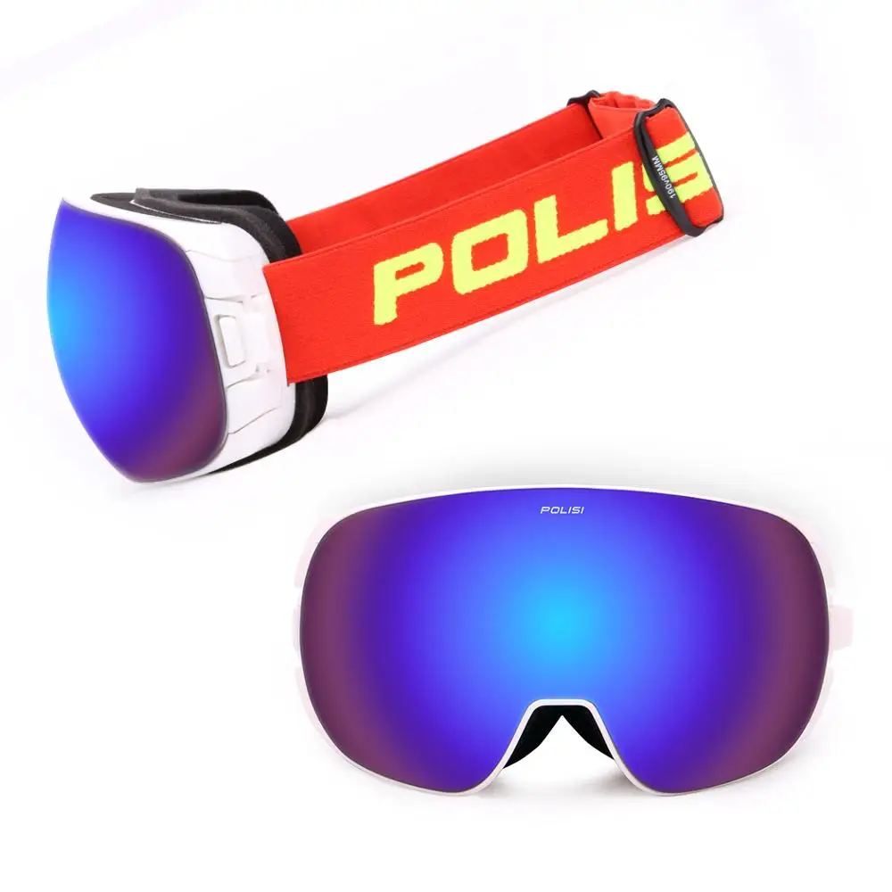 POLISI очки для снегоходов Лыжные очки очки для сноуборда, поляризационные очки для мужчин, женщин, взрослых, двухслойные сферические линзы, противотуманные anti-UV400 P915 - Цвет: P915-C02