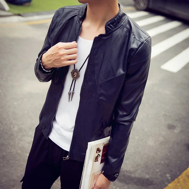 

Exterior 088-p111-p75 100% Pu Autumn Clothing Large Size Stand Collar Coat New Style Leather Coat Men's Wear