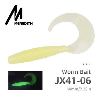 

MEREDITH 15pcs 60mm/1.5g Grub Artificial Panfish Crappie Bream Trout Crankbait Soft Baits Fishing Lure Soft Bait