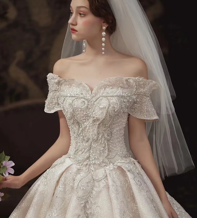 BacklakeGirls Vestido Novia Boho Элегантное свадебное платье сексуальное с вырезом лодочкой и открытыми плечами женское платье для свадьбы Novias реальные фотографии