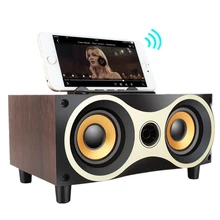 עץ נייד אלחוטי רמקול סאב Stero Bluetooth רמקולים רדיו FM שולחני caixa דה סום עבור iPhone אנדרואיד EX49(China)