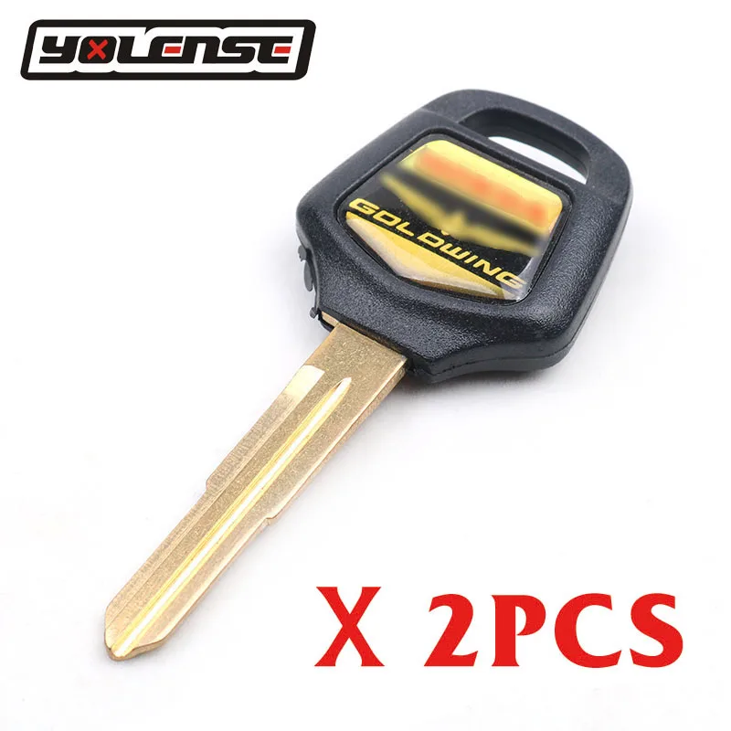 Motorcycle Accessories Embryo Blank Keys Can install chip Motor bike Moto Part For Honda 1800 Goldwing GL1800 GL 1800 - Цвет: Black-2 pcs