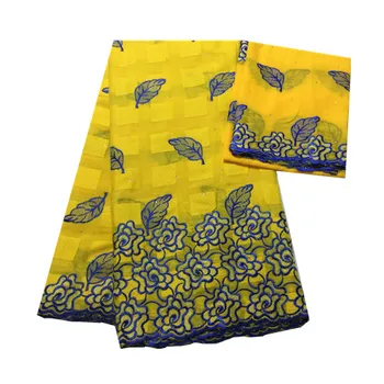 

Embroidery 2020 African Lace Fabric Red High Quality Swiss Voile Lace Cotton Yellow Nigerian Party Net Cloth Stone KRL-33040