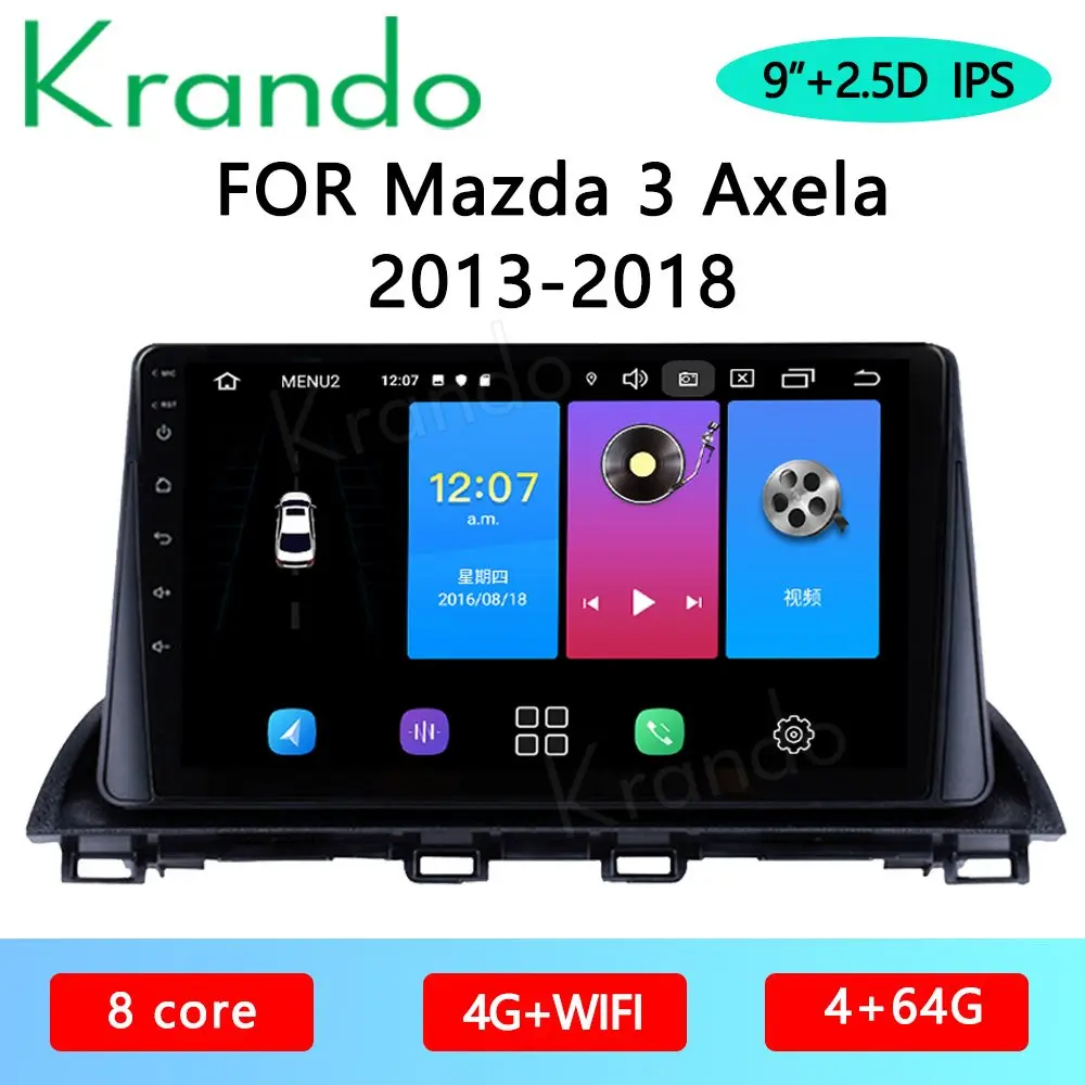 Автомобильный радиоплеер Krando мультимедийная система с Gps-навигацией Android 10 0 9