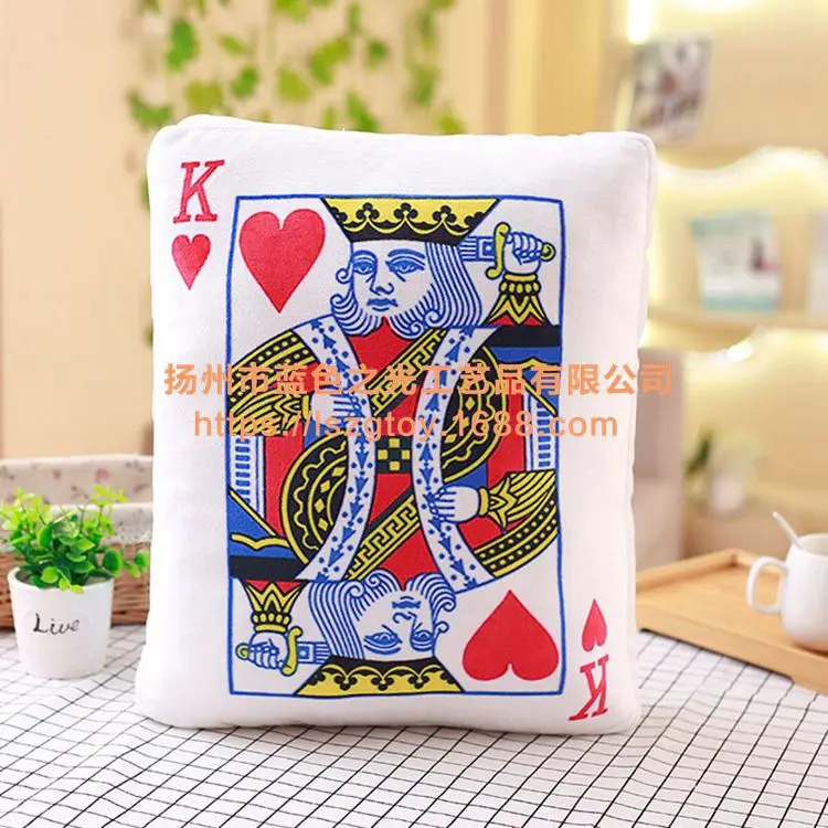 Горячая модели игральных карт Подушка креативная плюшевая игрушка кукла-обработка настраиваемый логотип рекрут агенты