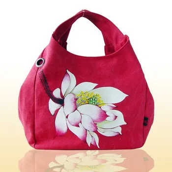 

New national fashion hand-painted female bag canvas bag handbag Chinese style women's bag handbags