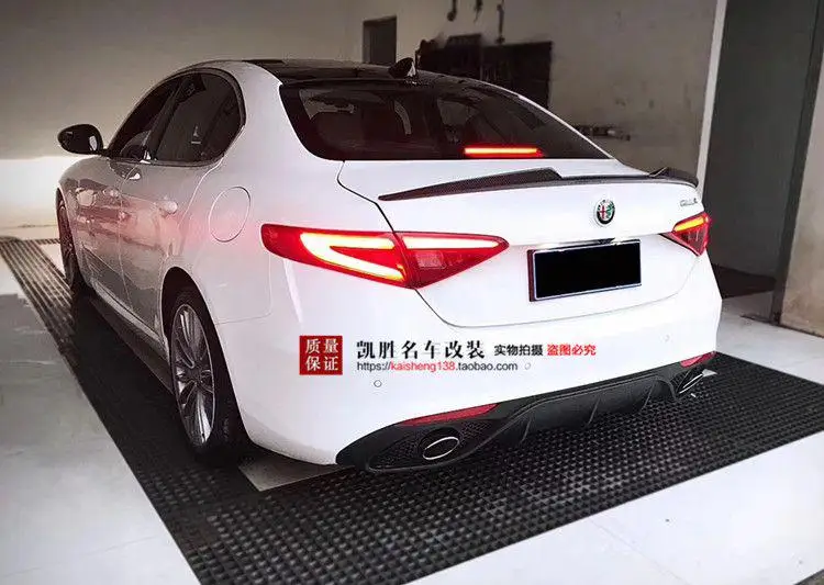 Для Alfa Romeo Stelvio спойлер из углеродного волокна задний багажник спойлер черная отделка Quadrifoglio Verde SD Стиль