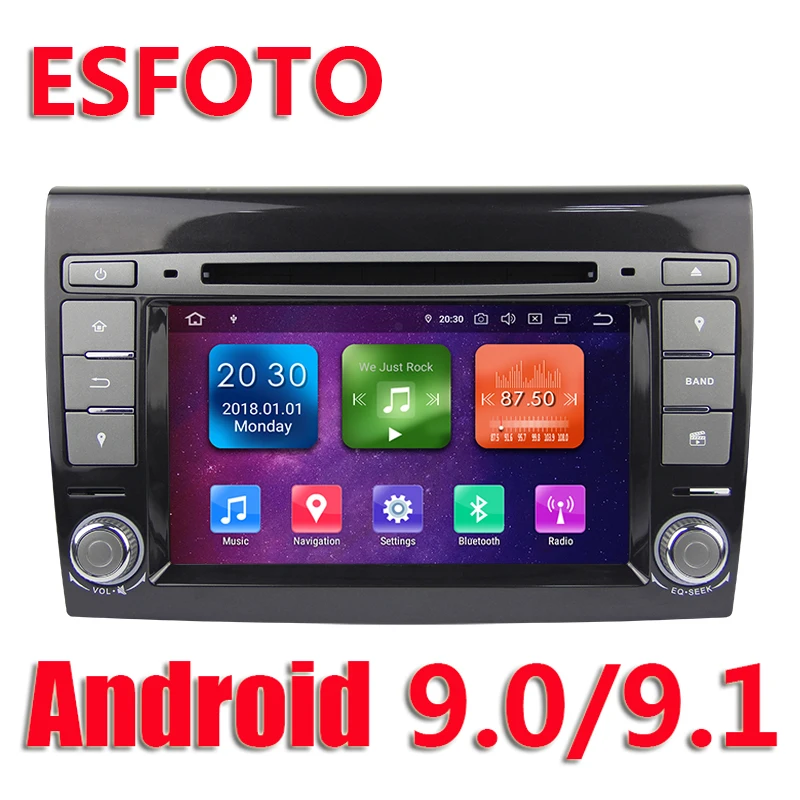 

Android 9.1 9 Car DVD multimedia 2 Din Radio for Fiat Bravo 2007 2008 2009 2010 2011 2012 Car stereo GPS Navigation
