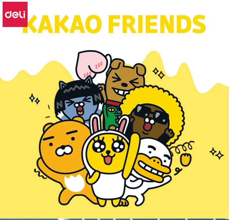 Deli Милая гелевая ручка 1 шт. милая мультяшная Kakao Friends быстро сохнет корейские