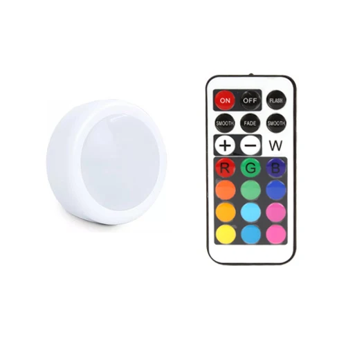 Светодиодная подсветка под шкаф шайба сенсорный датчик RGB 12 цветов затемнения 21 ключ беспроводной шкаф лестница Прихожая шкаф ночник - Цвет: 1 Lamp 1 Controller
