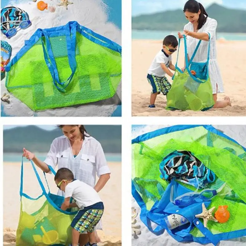discount  Children Sand Away Protable Mesh Bag Kids Beach Toys Storage Sundries Bags Kids Toy Storage Bag