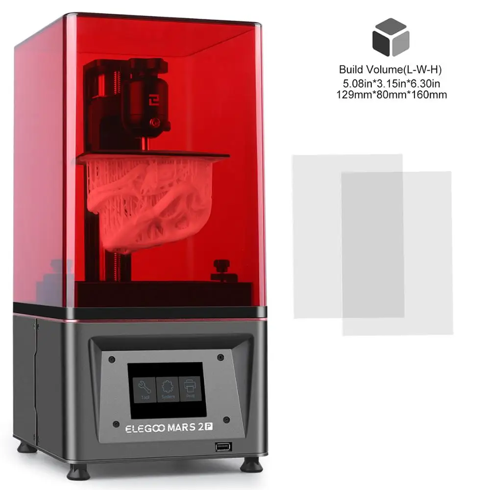 ELEGOO-impresora 3D MARS 2 PRO Mono SLA, pantalla LCD monocromática de 6 pulgadas, tamaño de impresión de 129x80x160mm