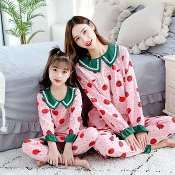 

mother daughter pajamas sets baby girls tomato print clothing sets mommy and me clothes family pyjamas Mom and Baby Kid Clothes