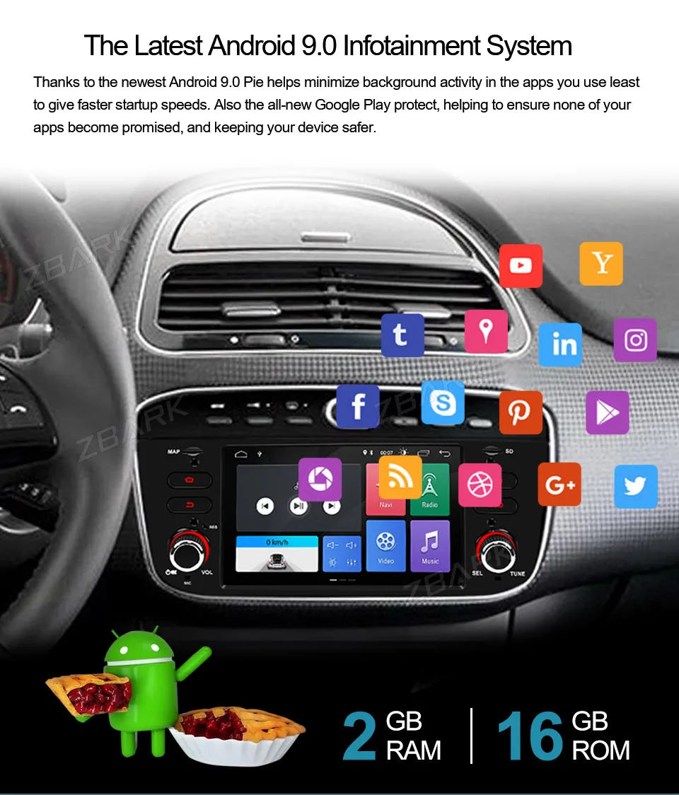 6," Android 9,0 автомобиль радио плеер gps Wi-Fi DAB+ Canbus для FIAT Punto 199 310/Linea 323 2012 2013 YHLYMTK