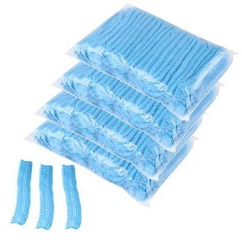 

100 PCS/Bag Disposable Non-Woven Cap Thick Non-Woven Dust-Proof Strip Hat Cap Hood Beauty Salon Cap 4 Bags
