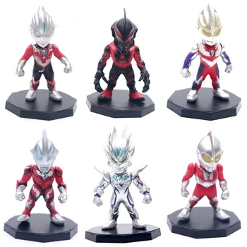 

6pcs/set 10cm Anime UItraman Tiga UItraman Belial Powered Geed PVC Action Figure Collectible Model Toy