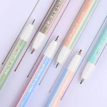 

6pcs/set Morandi Color Double Line Fluorescent Marker Outline Pen Highlighter WXTA