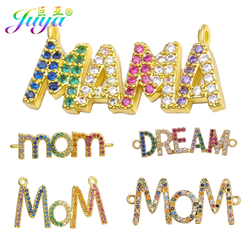 Juya DIY многоцветная циркониевая мама мам для мальчиков и девочек с надписью