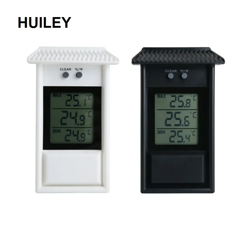 

LCD Digital Garden Thermometer Waterproof Max Min Outdoor Window Refrigerator Greenhouse Temperature Meter Wall Hook Hole C/F
