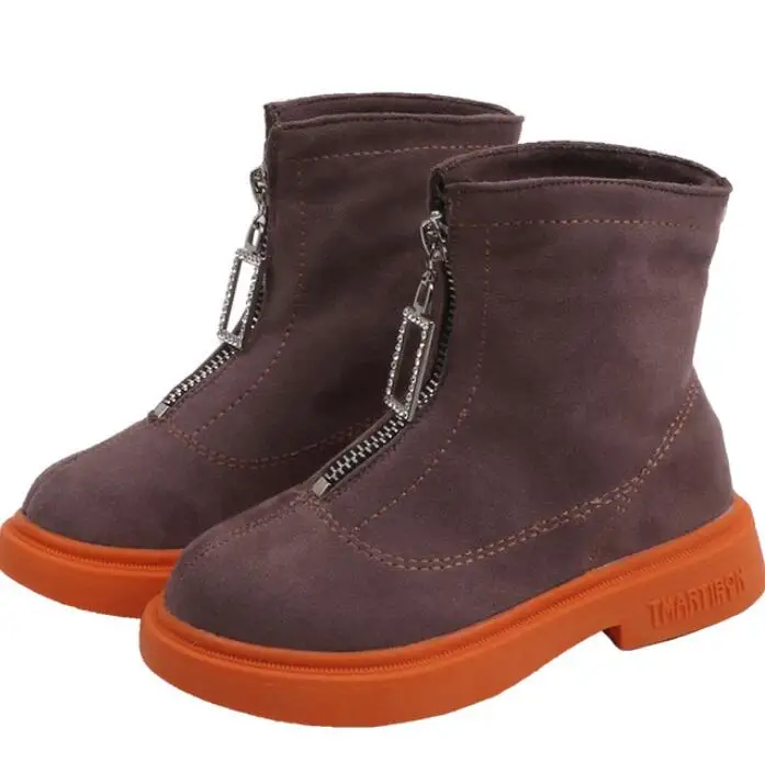 NEW Girls Leather Boots Boys Shoes Spring Autumn Leather Children Boots Fashion Toddler Kids Boots Warm Winter Boots