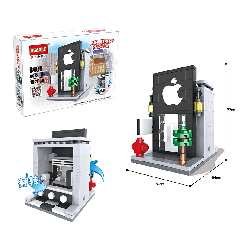 Kawaii Mini Street City 3D магазин розничной торговли Apple Shop KFCE классический образовательный