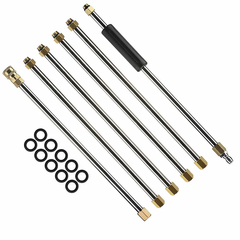 

Stainless Steel 1/4'' Quick Connect High Pressure Wand Extension Rod Replacemen 7.5Feet 4000 PSI
