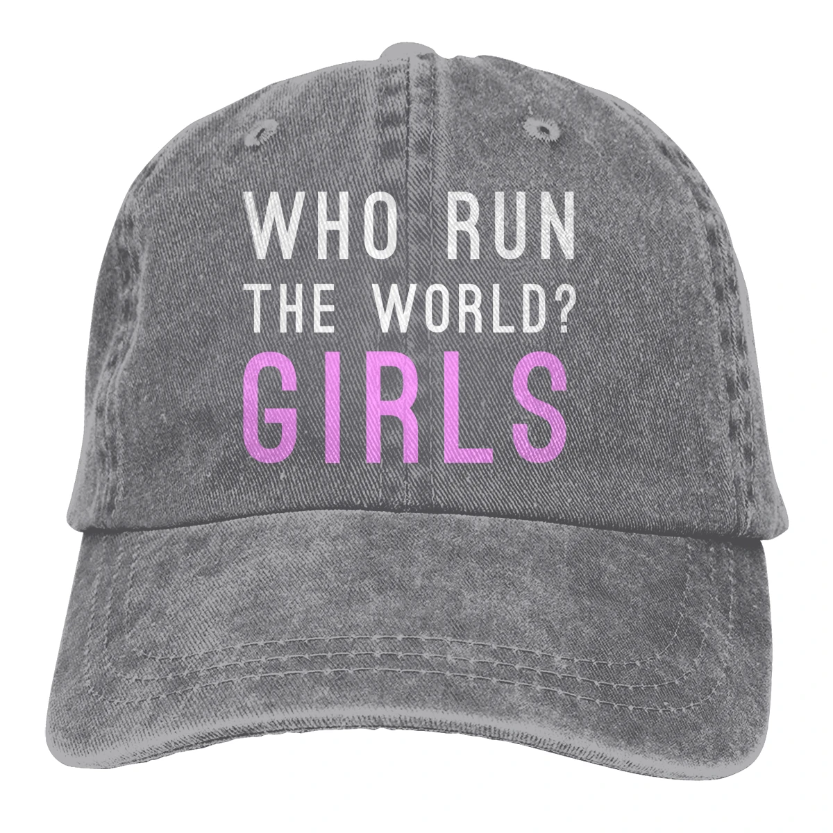 Who Run The World девушки Casquette черный унисекс Мужские Женские джинсовые бейсболка с ремешком кепки Регулируемый Гольф папа шляпа