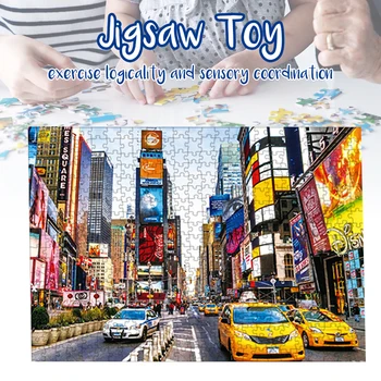 

Brain Challenge Game Jigsaw For Adults Home Decor Modern Kids Gift Times Square Assembling Stress Relief Family 1000 Pieces