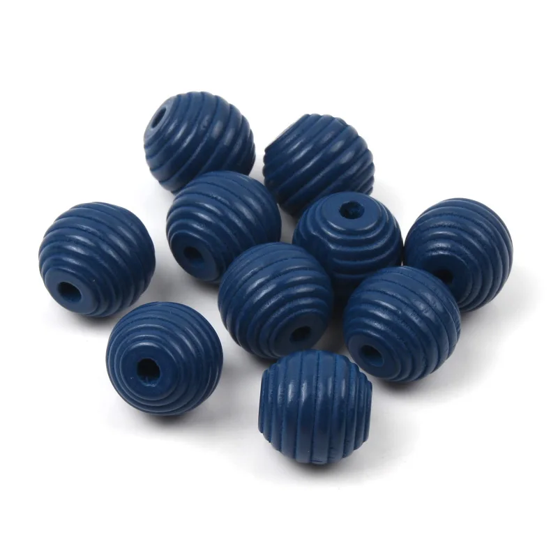 Dark Blue 50 шт., болты с резьбой в виде пчелиных сот с круглые деревянные бусины для изготовления ювелирных изделий Ремесла детские игрушки «сделай сам», 12/18 мм Ручной смешанного Цвет Spacer Бусины - Цвет: Dark Blue