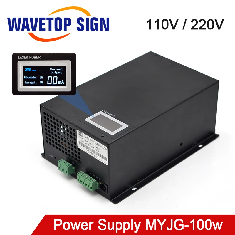 WaveTopSign MYJG-100W 80-100W CO2 Laser Power Supply Category for CO2 Laser Engraving and Cutting Machine WaveTopSign MYJG-100W 80-100W CO2 Laser Power Supply Category for CO2 Laser Engraving and Cutting Machine