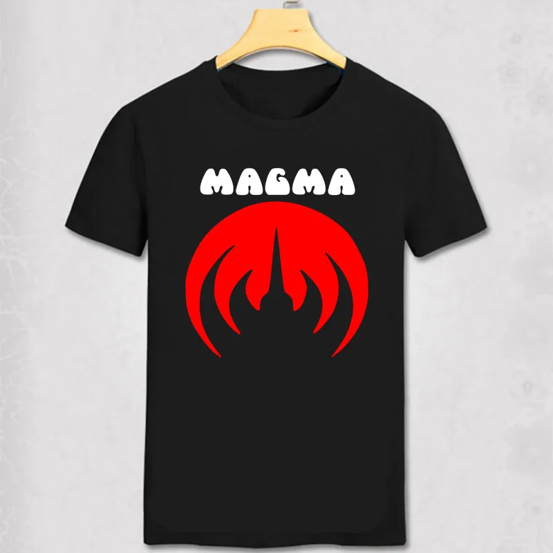MAGMA футболка MAGMA 70s прогрессивная рок Mekanik Kommandoh Группа Футболка крутая Мужская модная Классическая хлопковая футболка хип-хоп Футболка - Цвет: black