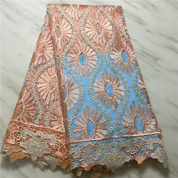 

Madison Latest African Tulle Lace Fabrics High Quality 2020 French Mesh Lace Fabric With Stones Lace Fabric For Dress 5 Yard