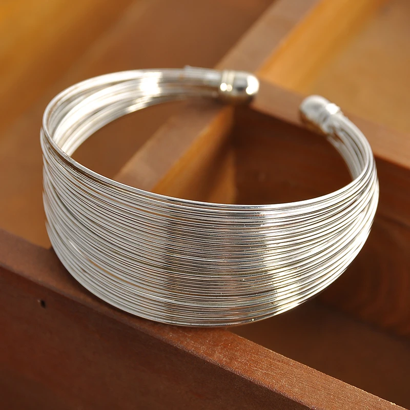 Cuff Bracelet Bangle Christmas-Jewelry Open Wide-Style Multilayer New Women