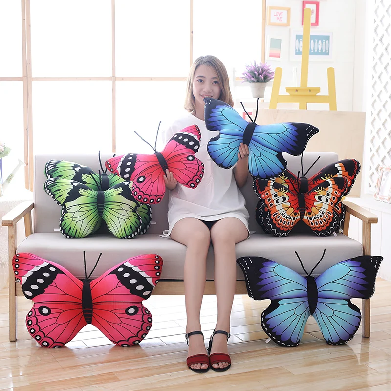 colorful butterfly plush pillow stuffed lifelike butterfly throw pillow