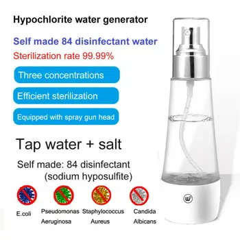 

USB 84 Disinfection Water Maker Electrolytic Generator Sodium Hypochlorite Disinfectant Liquid Making Machine Clean Air Sprayer