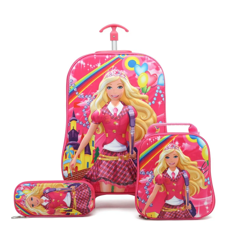 Maleta para niños en 3D, mochila para niños, mochila para niñas, mochila Multicolor para niños, con ruedas y ruedas, 5 colores - 1