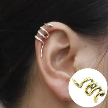 

Women Lady Fashion Unique Mini Snake Shape Ear Cuff Clip Punk Earring Jewelry 2020