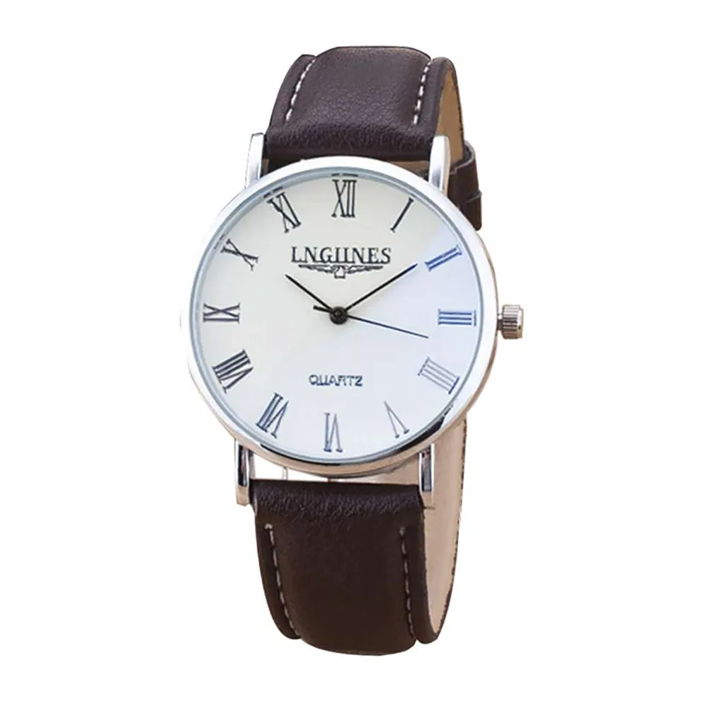 

2pcs Fashion Couple High Gloss Glass Leather Belt Watch Set Contains Box #4N19