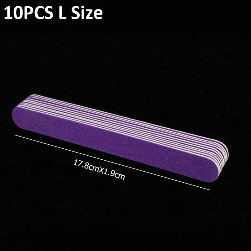 10pcs Purple L 10/40 шт. ногтей Маникюр буфера шлифовальный Пилочки для ногтей дерева серповидные наждачные Грит Маникюрный Инструмент для украшения ногтей для нейл-арта - Цвет: 10pcs Purple L