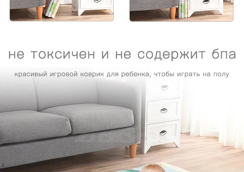 Miamumi портативный детский игровой коврик XPE пена двухсторонний игровой коврик домашнее игровое одеяло паззл складной коврик для младенцев детский ковер