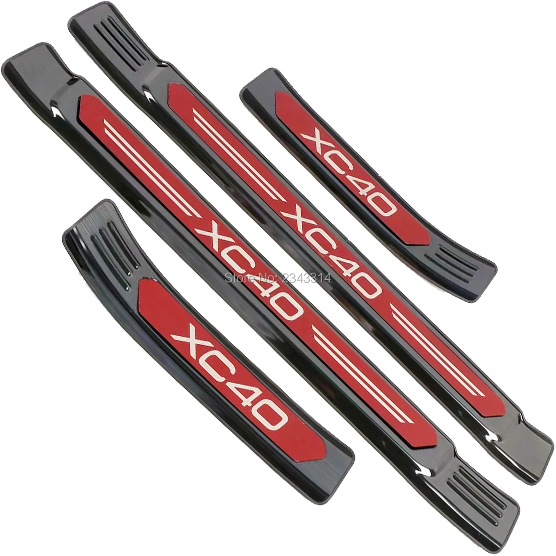 3M Adhesive and Easy Installation ACEOLT 4pcs Carbon Fiber Leather Anti-Scratch Car Door Protector Sill Scuff Guard Kick Plate Sticker for Volvo S90