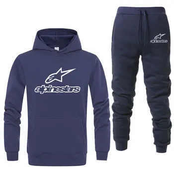

Alpinestars Brand Clothing Men's Fashion Tracksuit Casual Sportsuit Men Hoodies Sweatshirts Sportswear Coat+Pant Men Set
